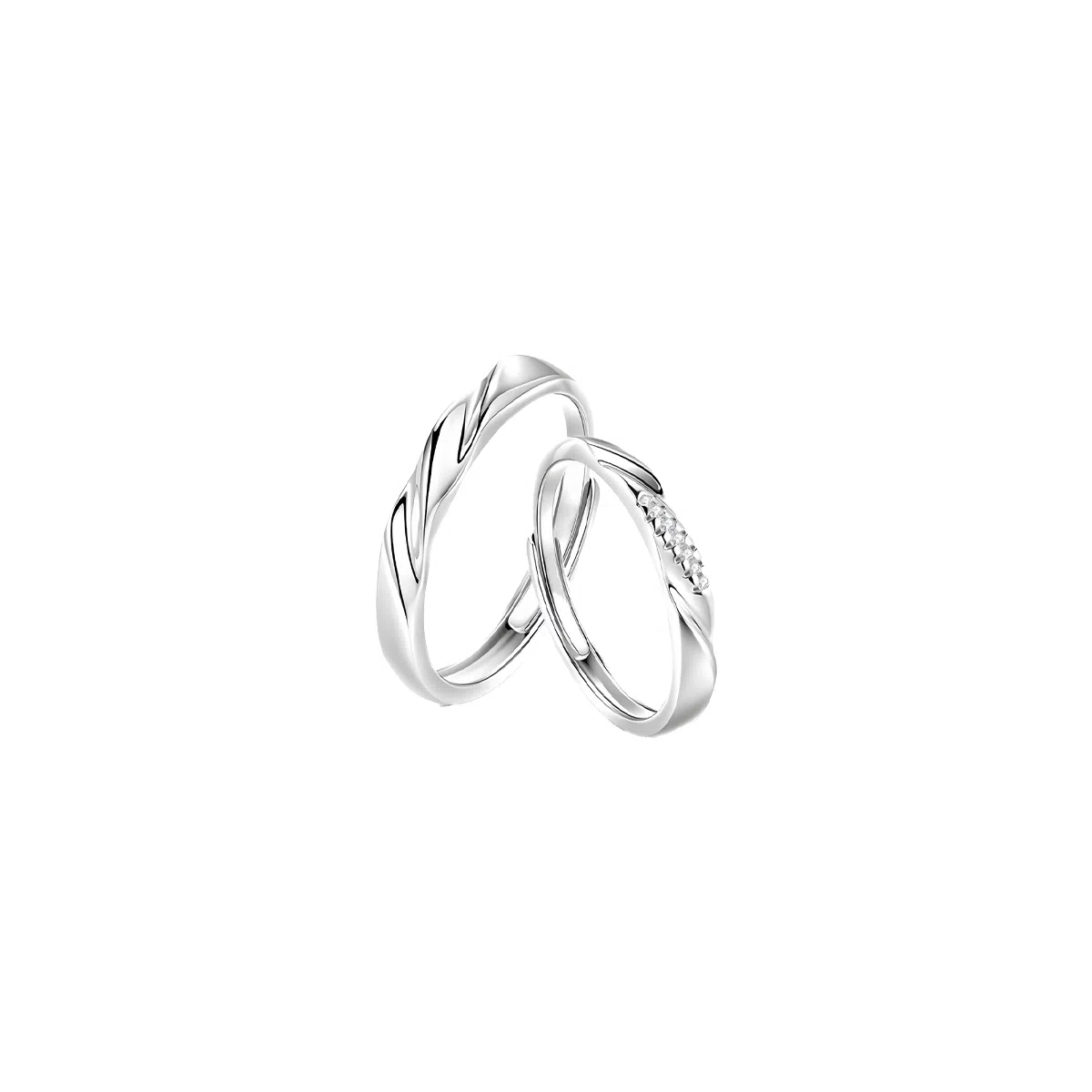 前方大荒野 恋爱频率对戒甜蜜示爱温柔相伴浪漫迷人精致小巧时尚小众设计轻奢高级感独特气质时髦开口 钛钢 戒指 男女同款情侣款