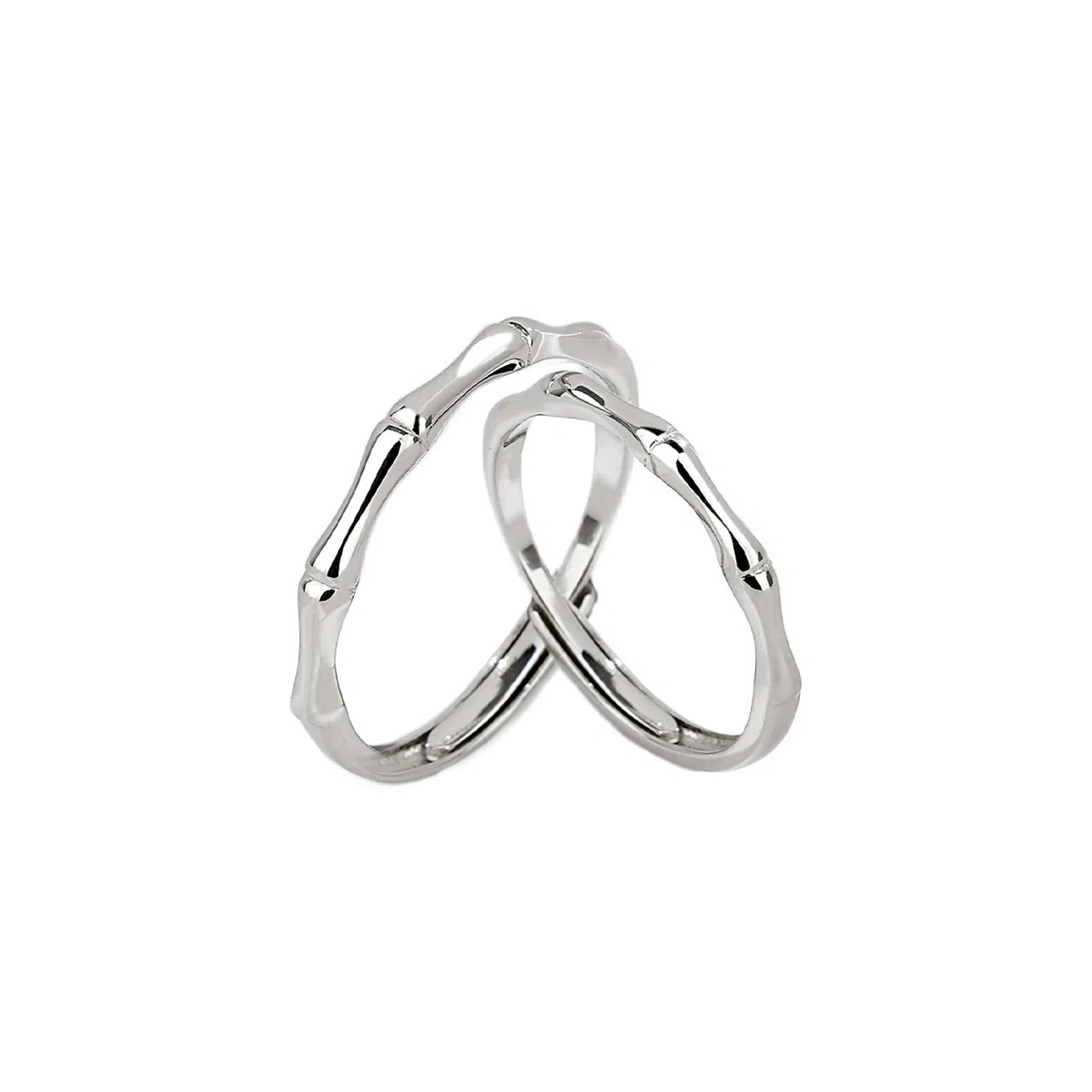 前方大荒野 青梅竹马对戒竹报平安清新浪漫新中式简约时尚小众设计甜蜜示爱精致时髦独特气质 钛钢 戒指 男女同款情侣款