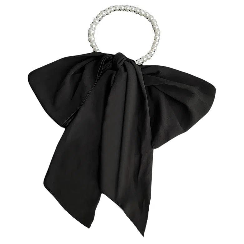 艾佳微 高级感波点玫瑰珍珠夏季薄款系脖飘带围巾百搭长条丝带 丝巾 男女同款情侣款