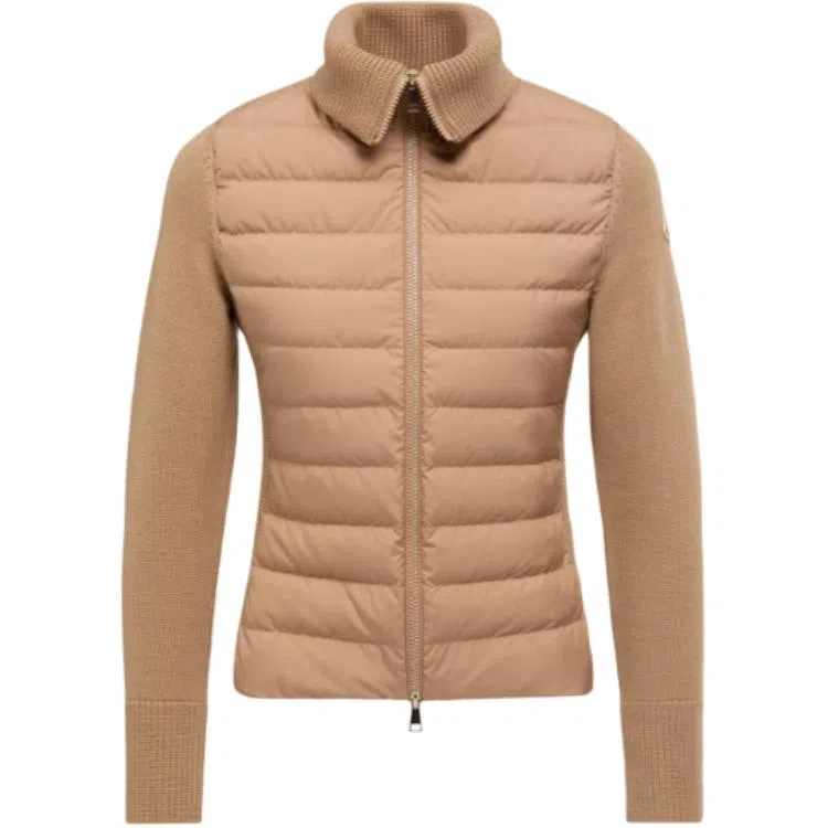 Moncler Padded Corduroy Padded Wool Zip-Up Cardigan
