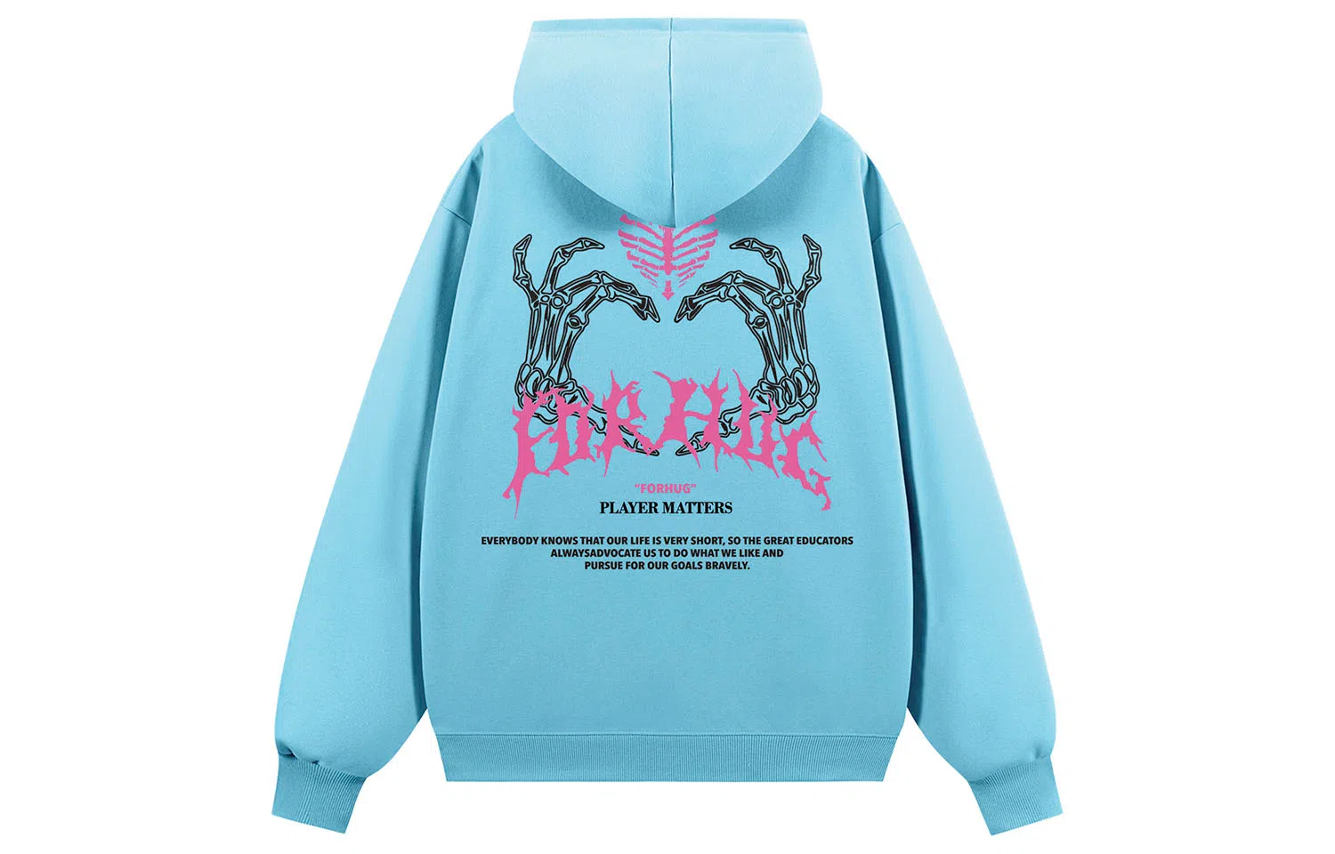 FORHUG Gothic Skull Palm Hoodie