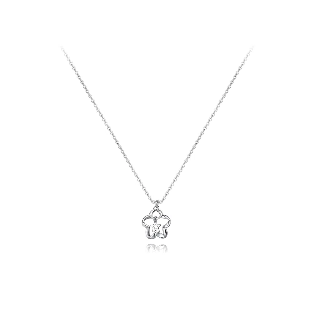 【纯银999 | 星星】 六桂福珠宝 小众设计经典百搭高级感日常简约精致轻奢通勤极简温柔气质可调节锁骨链 足银 项链 女款