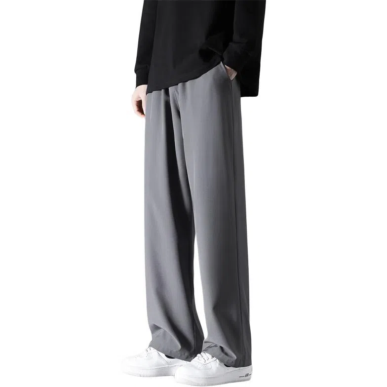 顶峰保罗 潮牌美式高街宽松运动直筒拖地长裤无性别主义痞帅简约纯色时尚百搭垂感休闲裤 男女同款