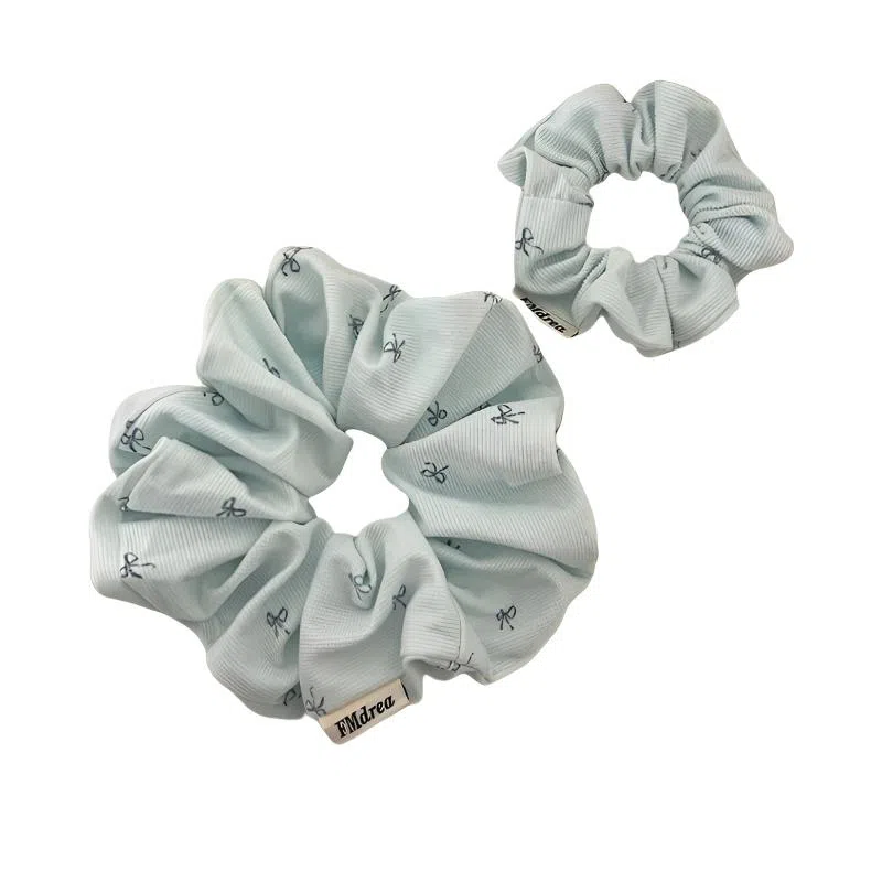 丹琴 奶油海盐蓝 灯芯绒蝴蝶结甜美百搭大肠圈发绳大号丸子头发饰#好运 布艺 发圈/头绳 女款