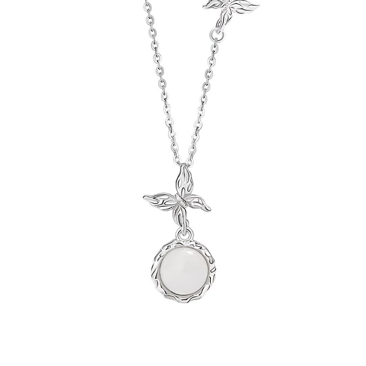 玄唐 蝴蝶简约小众个性风不规则冷系风#好运 玉髓 项链 女款