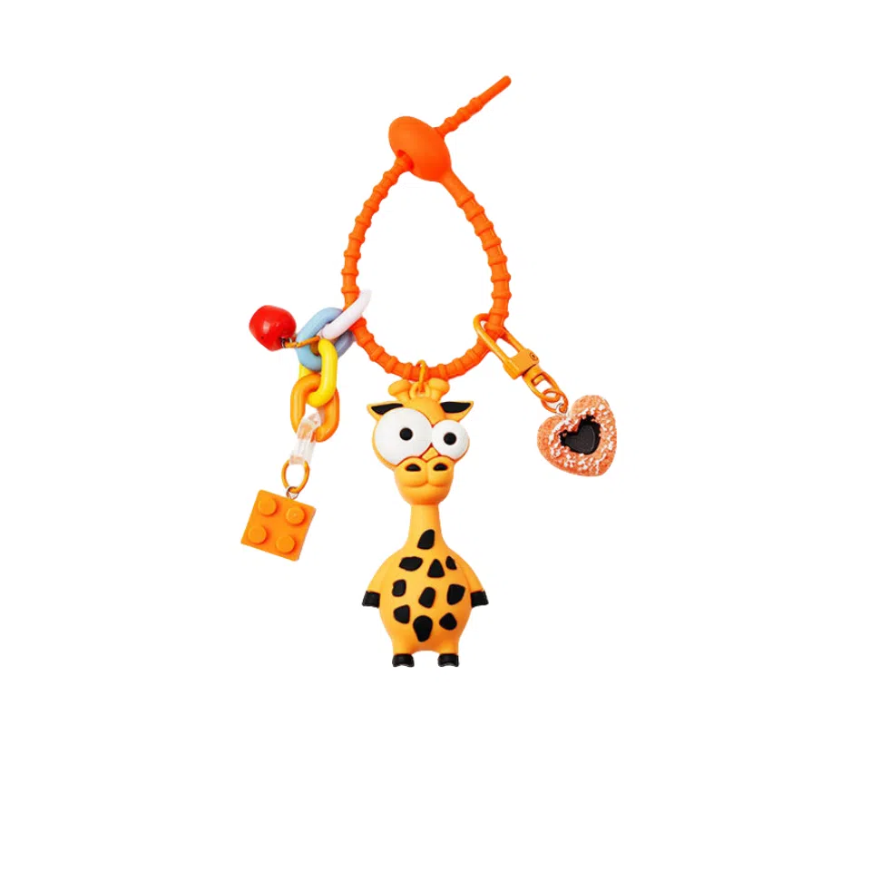 图涂丫 丑萌眼斑马钥匙扣可爱卡通长颈鹿 树脂 挂件 男女同款情侣款