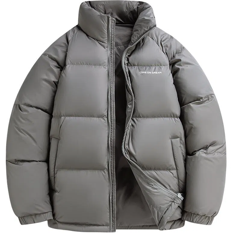 鸭鸭 户外运动韩系加厚保暖短款冬季外套纯色韩版休闲基础百搭立领面包羽绒服 男女同款