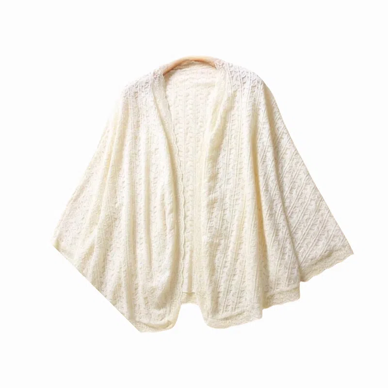 北极绒 复古文艺百搭春秋薄款时尚开衫外搭出游拍照 涤纶 披肩 女款