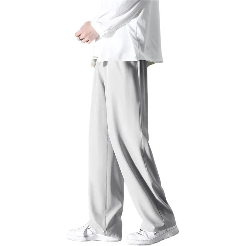 顶峰保罗 潮牌美式高街宽松运动直筒拖地长裤无性别主义痞帅简约纯色时尚百搭垂感休闲裤 男女同款