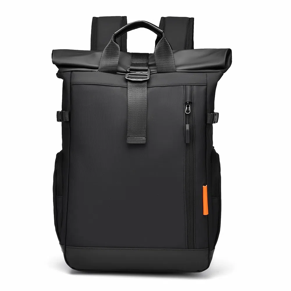 老人头 机能工装风大容量折叠扩容出差旅行 合成革 双肩包 常规 男女同款情侣款 黑色/灰色/浅灰色