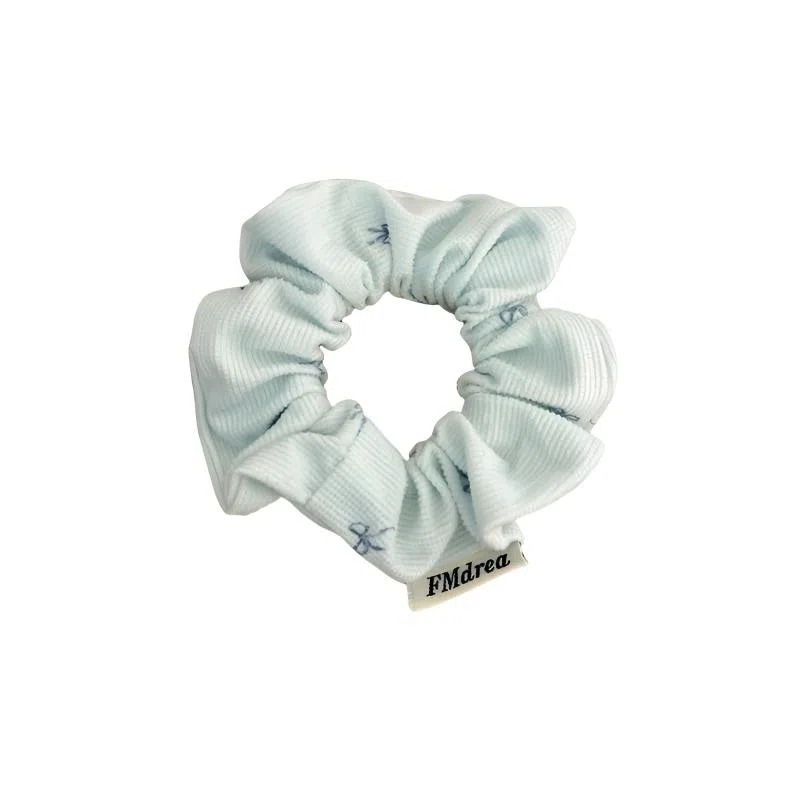 丹琴 奶油海盐蓝 灯芯绒蝴蝶结甜美百搭大肠圈发绳大号丸子头发饰#好运 布艺 发圈/头绳 女款