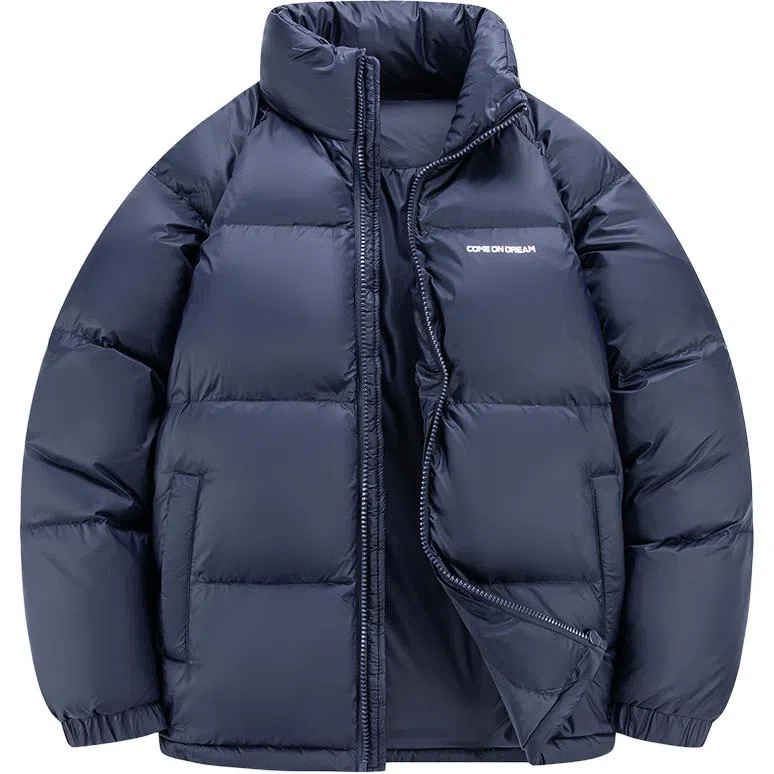 鸭鸭 户外运动韩系加厚保暖短款冬季外套纯色韩版休闲基础百搭立领面包羽绒服 男女同款