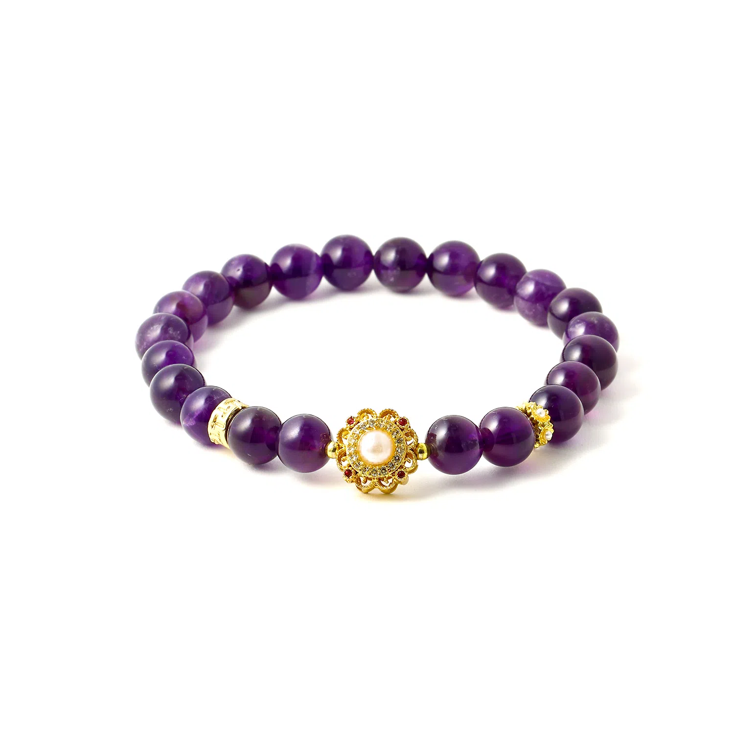 【上岸 | 九紫离火】 琅风 新中式高级感太阳花学业事业转运珠潮流设计感百搭#好运天然 紫水晶 手串 女款