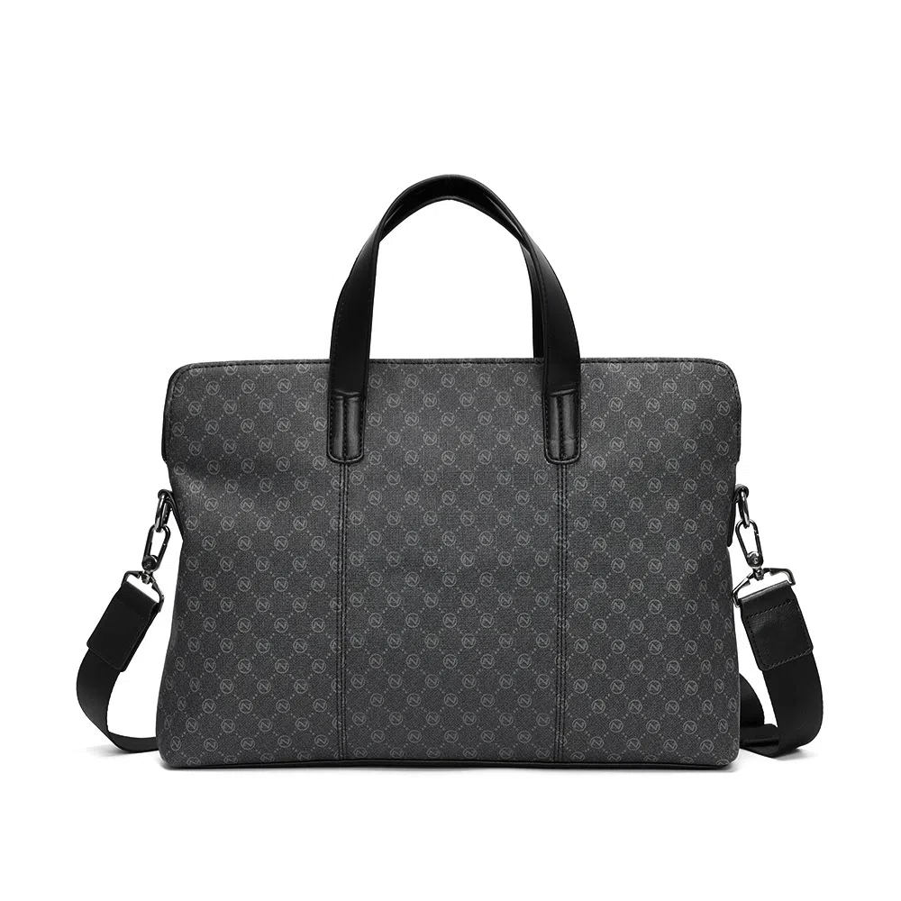 老人头 复古百搭商务通勤时尚设计高级感单肩斜挎包 合成革 公文包 男款 多色