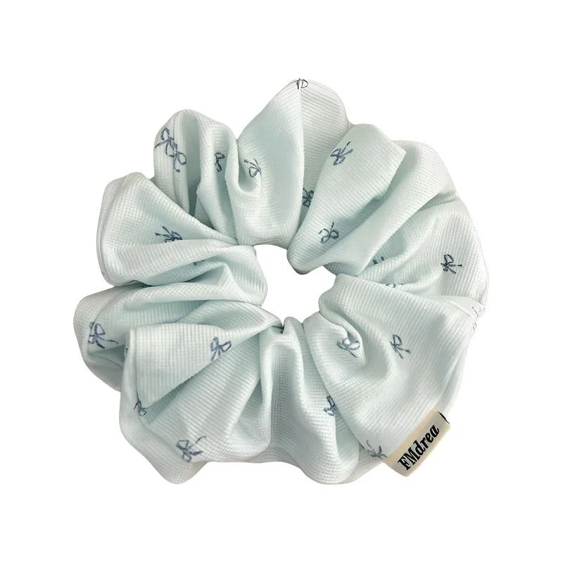 丹琴 奶油海盐蓝 灯芯绒蝴蝶结甜美百搭大肠圈发绳大号丸子头发饰#好运 布艺 发圈/头绳 女款