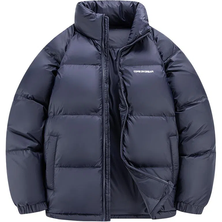 鸭鸭 户外运动韩系加厚保暖短款冬季外套纯色韩版休闲基础百搭立领面包羽绒服 男女同款