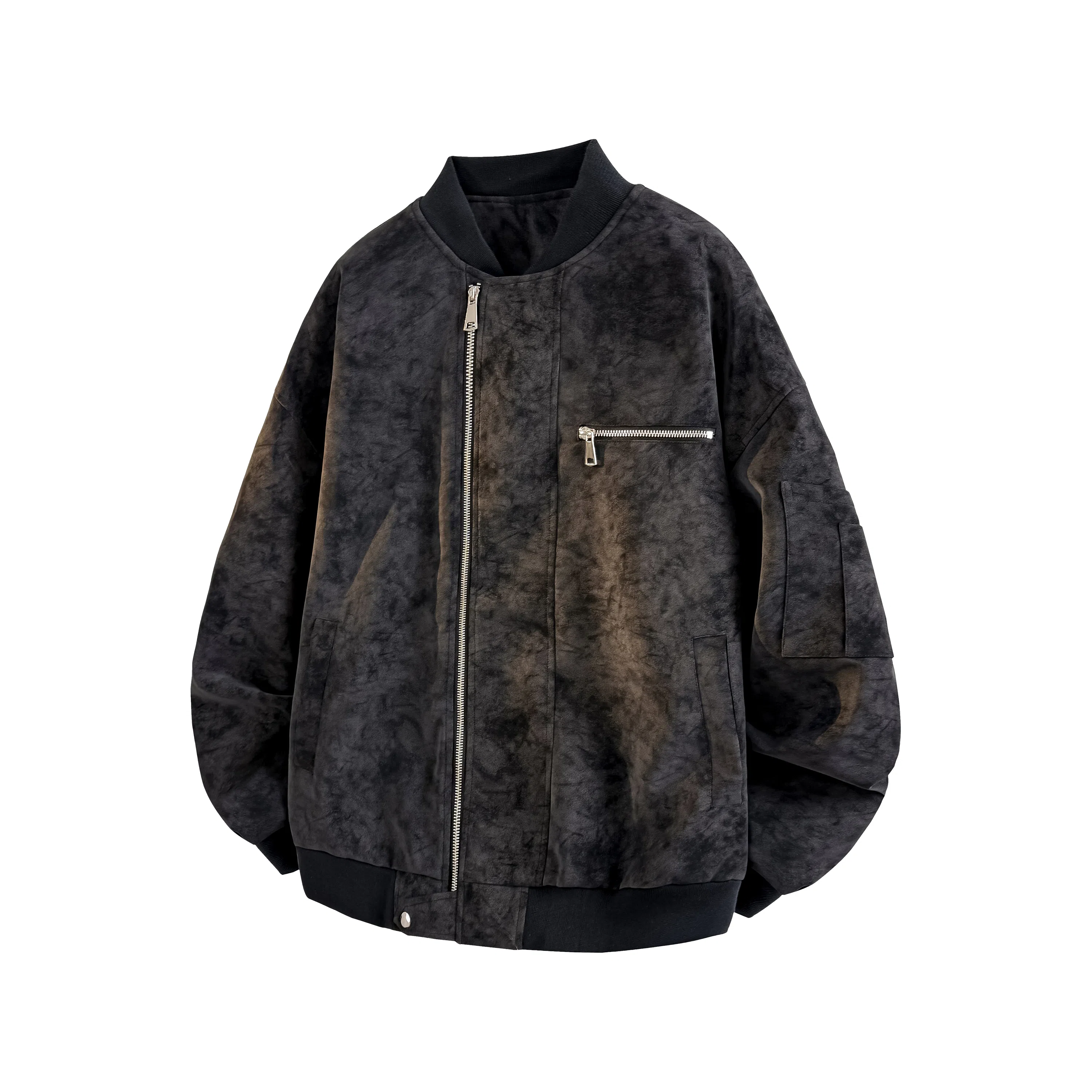 美式复古高街个性痞帅百搭棒球服外套皮衣 男女同款