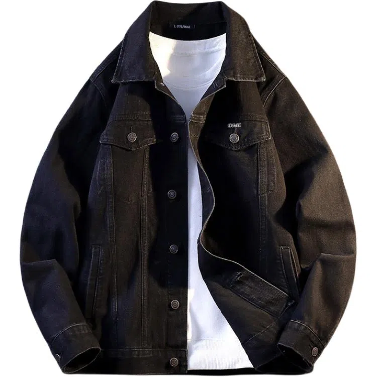 【dme】 春秋美式复古多袋时尚上衣秋季宽松百搭翻领潮牌休闲夹克牛仔外套 男女同款