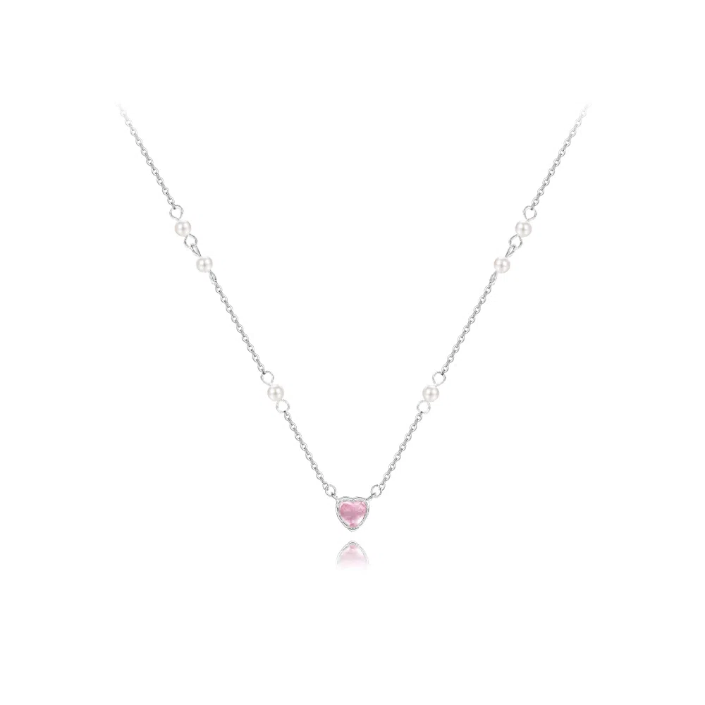 【纯银999 | 爱心】 六桂福珠宝 经典百搭小众设计高级感学生日常简约精致轻奢通勤极简约会温柔气质可调节锁骨链 足银 项链 女款