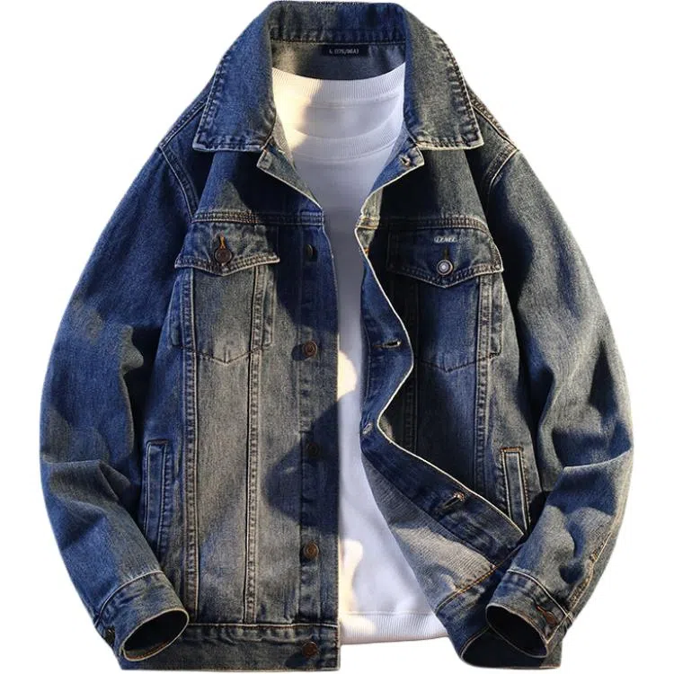 【dme】 春秋美式复古多袋时尚上衣秋季宽松百搭翻领潮牌休闲夹克牛仔外套 男女同款