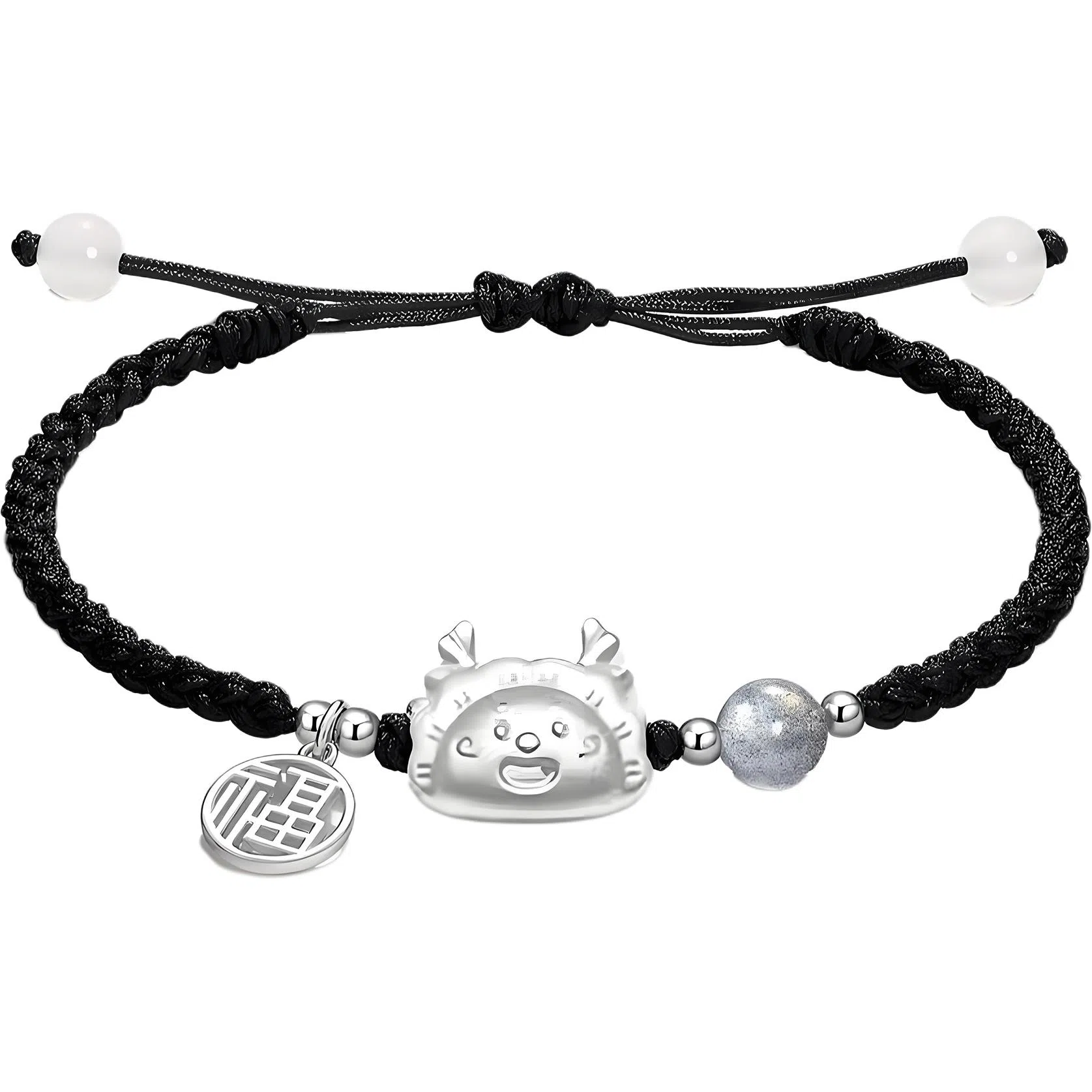 【999银】 絮物 龙饺宝宝简约设计感出游新宠吸睛神器小众甜美国潮新中式轻奢百搭新中式纯手工编织#好运 织物 手绳 男女同款情侣款