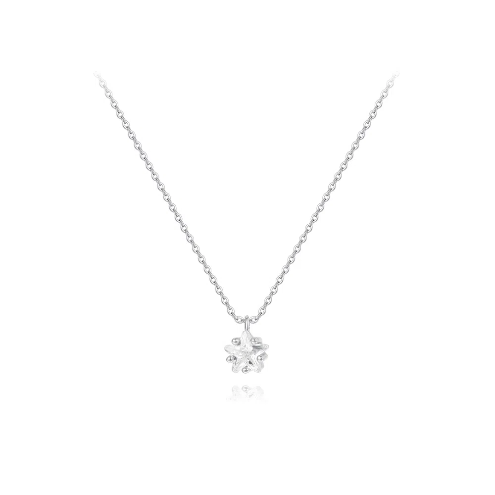 【纯银999 | 星光闪耀】 六桂福珠宝 经典百搭小众设计高级感学生日常简约精致轻奢通勤极简约会温柔气质可调节 足银 项链 女款