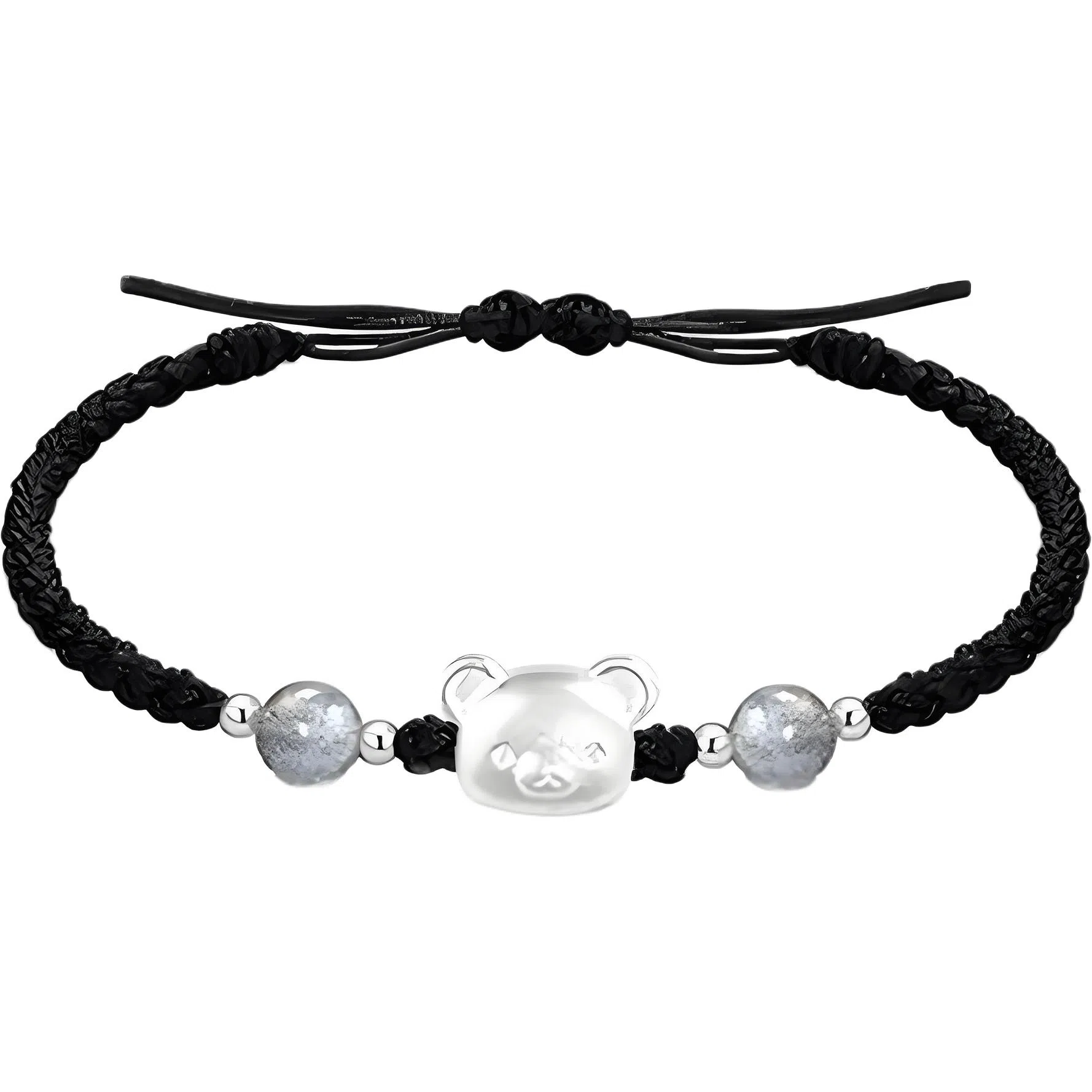 【999银】 絮物 简约设计感小熊款纯手工编织小众甜美国潮新中式轻奢百搭新中式高级感出游新宠吸睛神器#好运 织物 手绳 男女同款情侣款