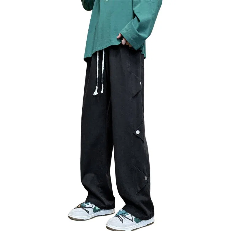 顶峰保罗 铆钉直筒宽松潮牌美式高街长裤无性别主义痞帅简约时尚百搭小众设计感休闲裤 男女同款