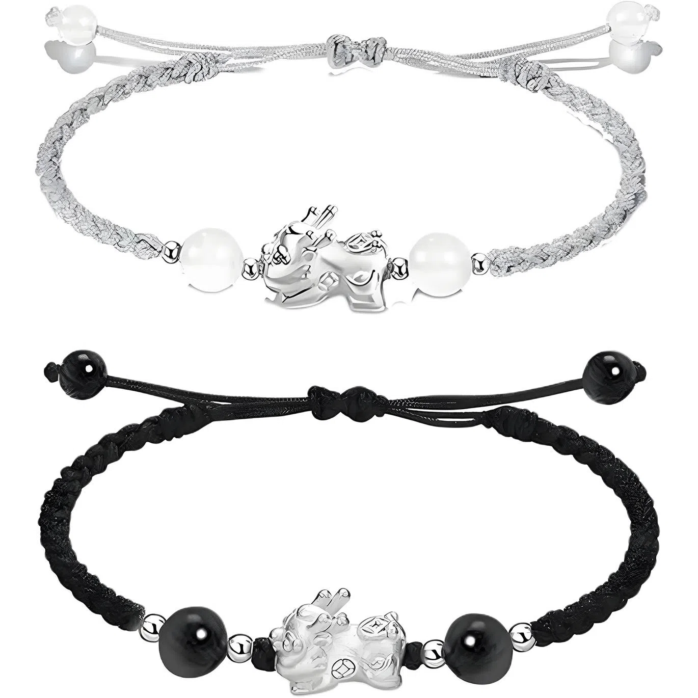 【999银】 絮物 简约高级感谁貔貅出游新宠吸睛神器小众甜美国潮新中式轻奢百搭新中式纯手工编织#好运 织物 手绳 男女同款情侣款