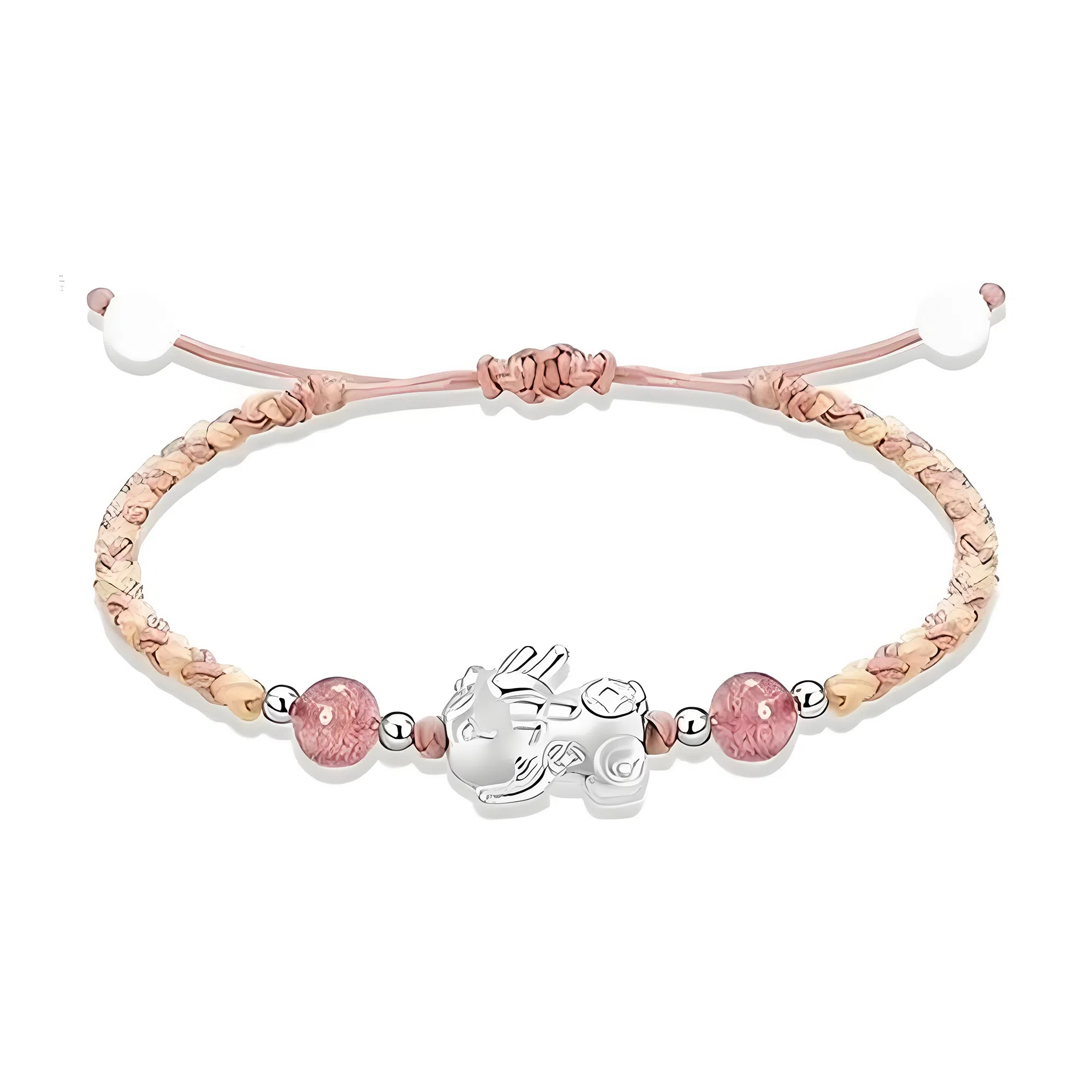 【999银】 絮物 简约高级感谁貔貅出游新宠吸睛神器小众甜美国潮新中式轻奢百搭新中式纯手工编织#好运 织物 手绳 男女同款情侣款