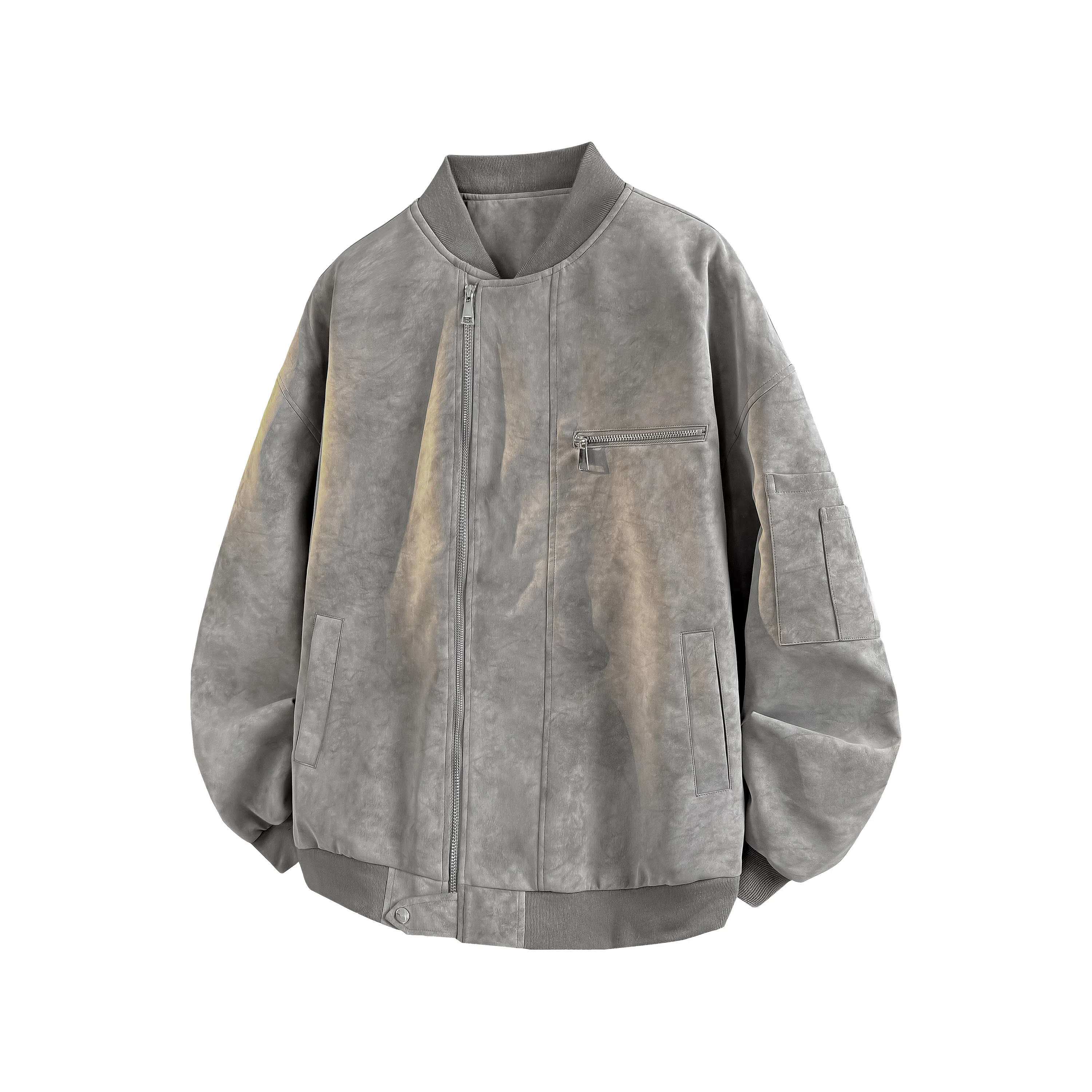 美式复古高街个性痞帅百搭棒球服外套皮衣 男女同款