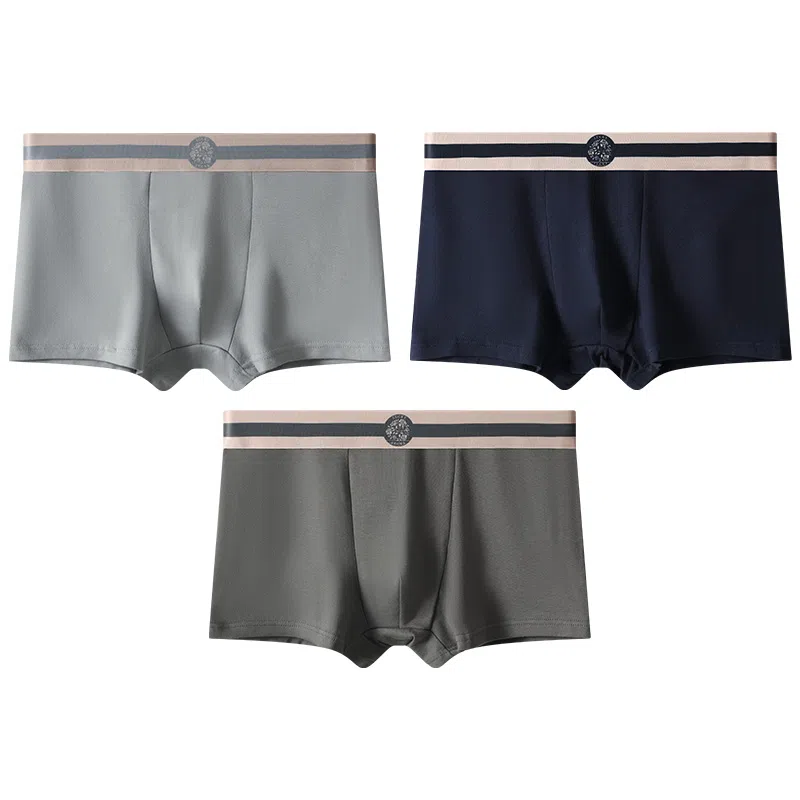 贴身领域 纯棉抗菌透气平角内裤 男款