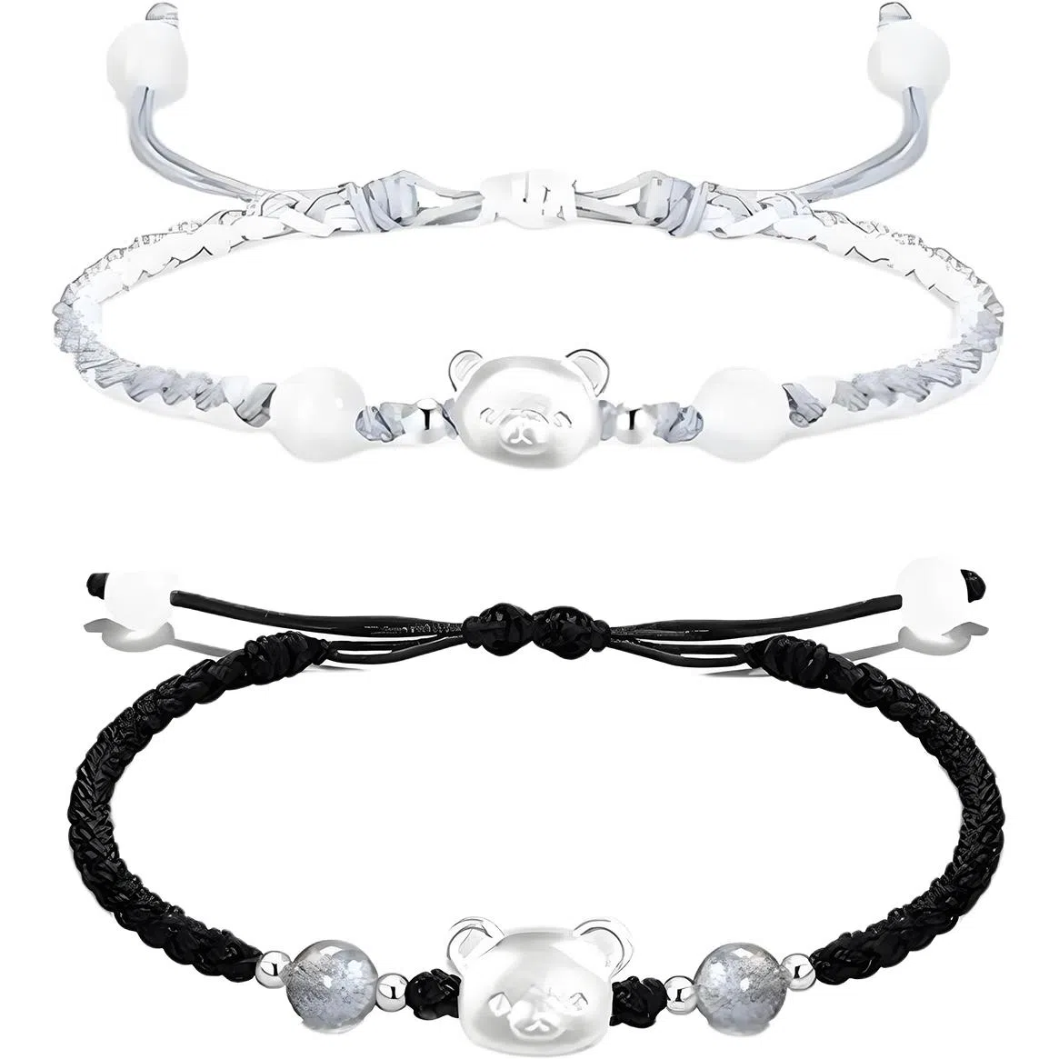 【999银】 絮物 简约设计感小熊款纯手工编织小众甜美国潮新中式轻奢百搭新中式高级感出游新宠吸睛神器#好运 织物 手绳 男女同款情侣款