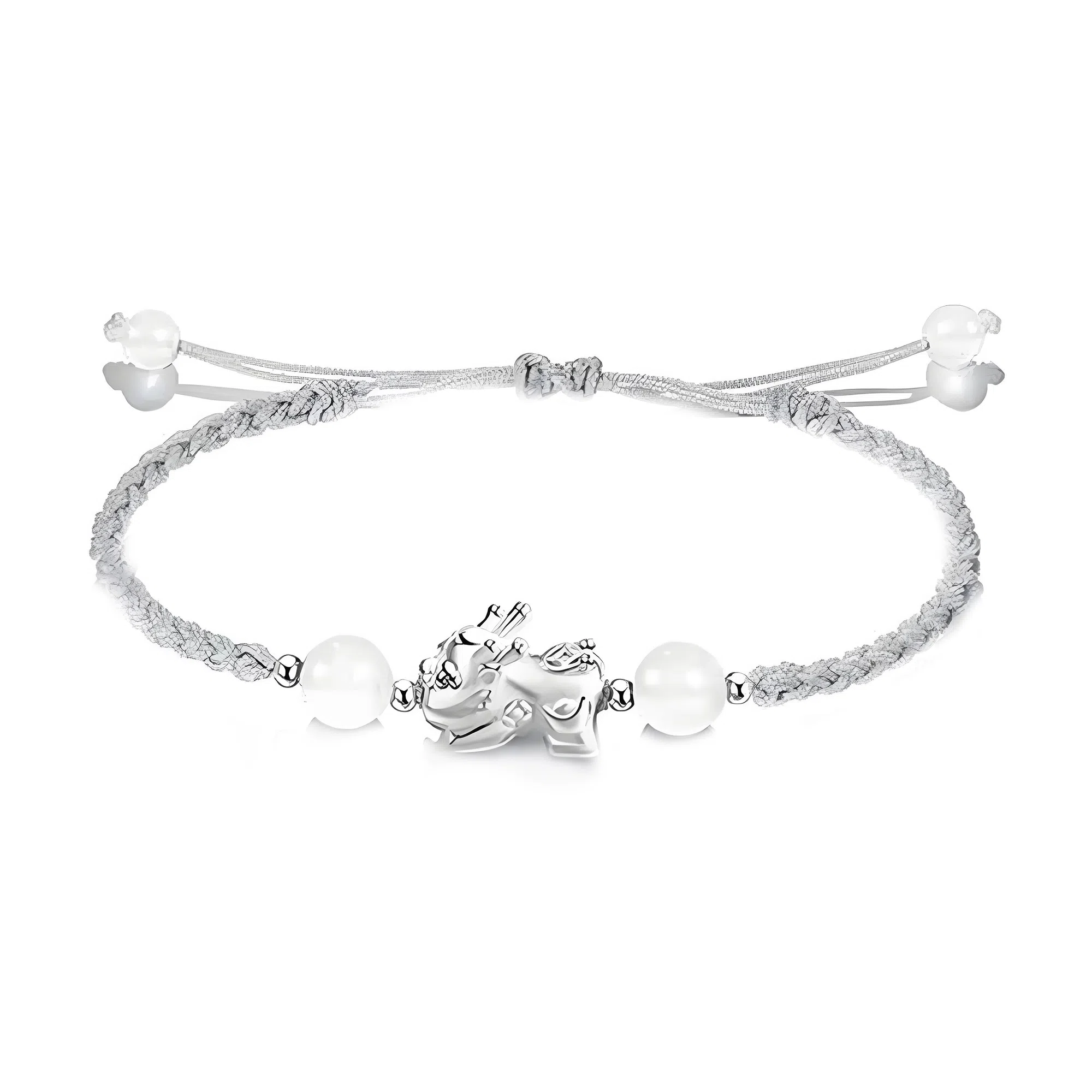 【999银】 絮物 简约高级感谁貔貅出游新宠吸睛神器小众甜美国潮新中式轻奢百搭新中式纯手工编织#好运 织物 手绳 男女同款情侣款