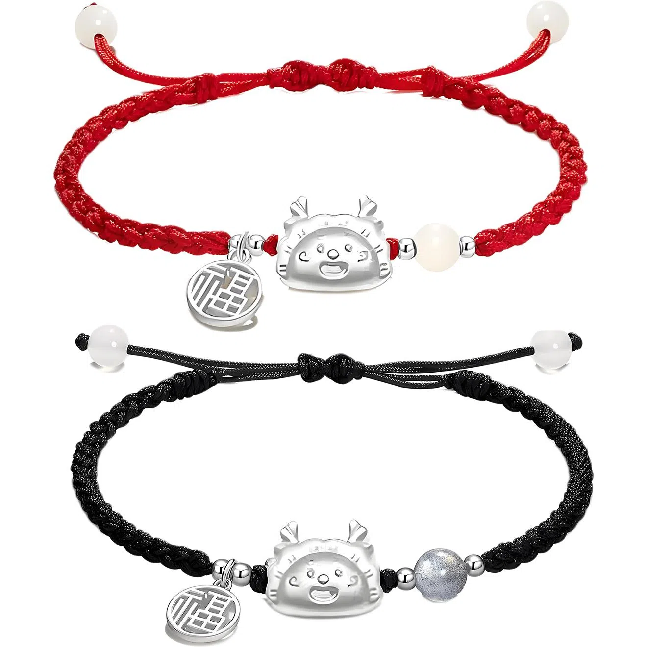 【999银】 絮物 龙饺宝宝简约设计感出游新宠吸睛神器小众甜美国潮新中式轻奢百搭新中式纯手工编织#好运 织物 手绳 男女同款情侣款