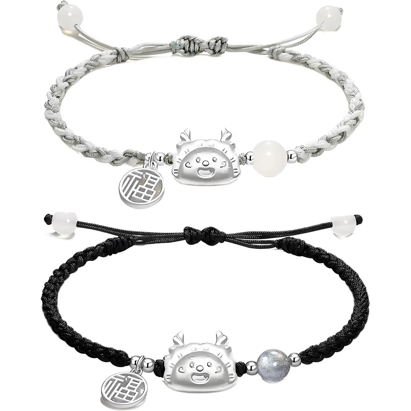 【999银】 絮物 龙饺宝宝简约设计感出游新宠吸睛神器小众甜美国潮新中式轻奢百搭新中式纯手工编织#好运 织物 手绳 男女同款情侣款