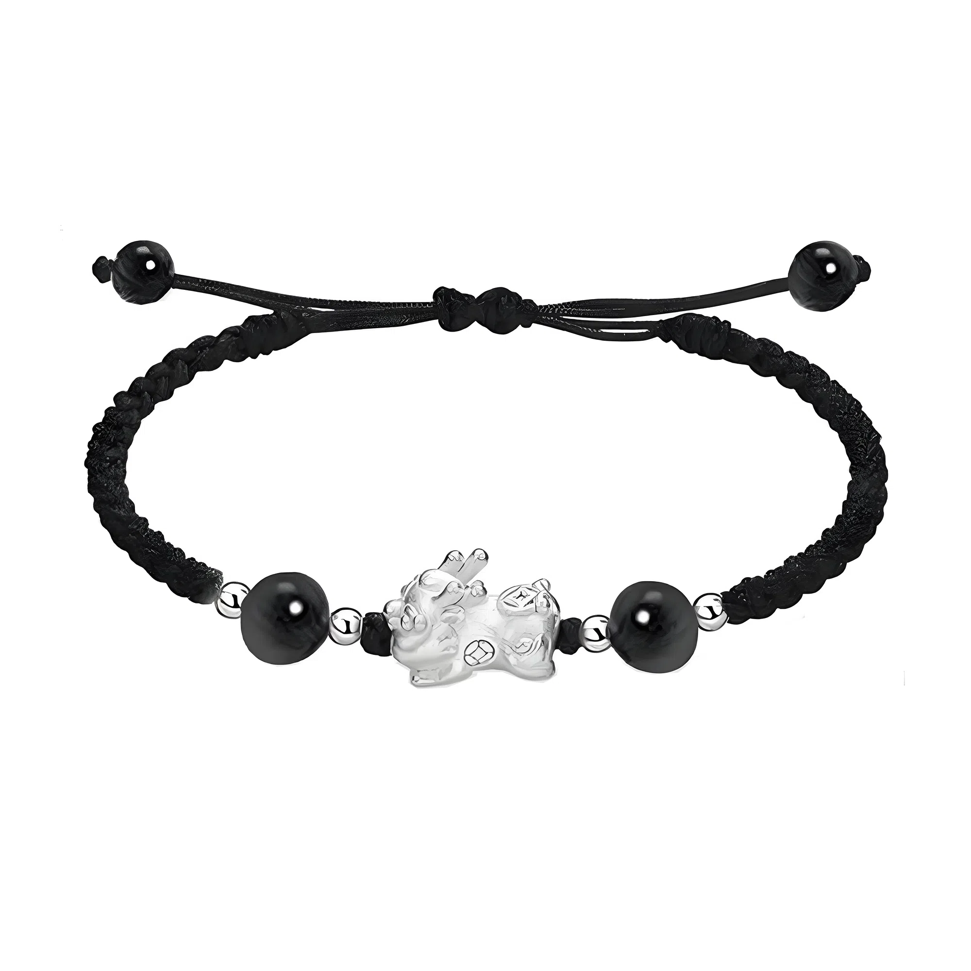 【999银】 絮物 简约高级感谁貔貅出游新宠吸睛神器小众甜美国潮新中式轻奢百搭新中式纯手工编织#好运 织物 手绳 男女同款情侣款