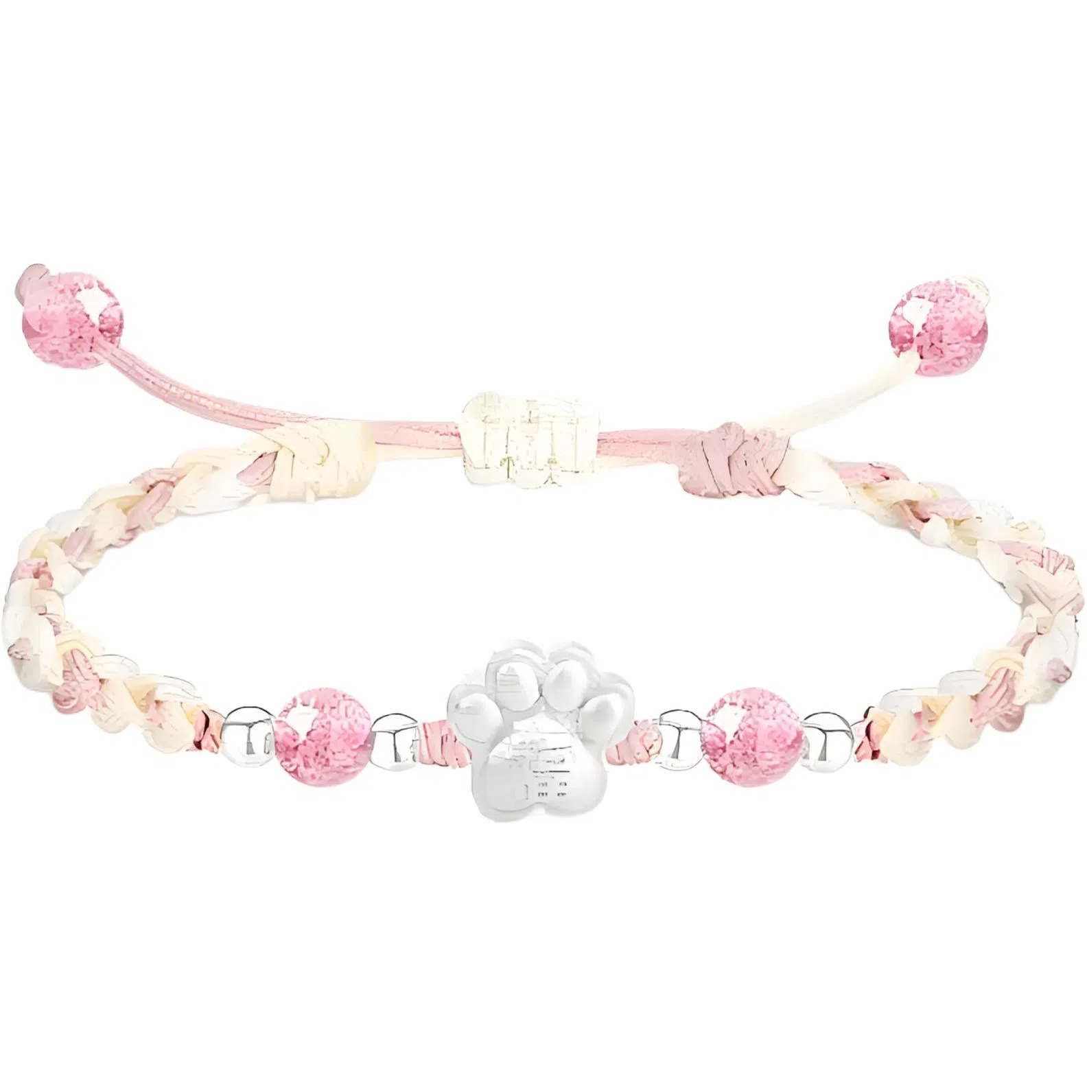 【999银】 絮物 国潮小众纯手工编织福字猫爪编织手链甜美轻奢百搭新中式高级感出游新宠吸睛神器#好运 织物 手绳 男女同款情侣款