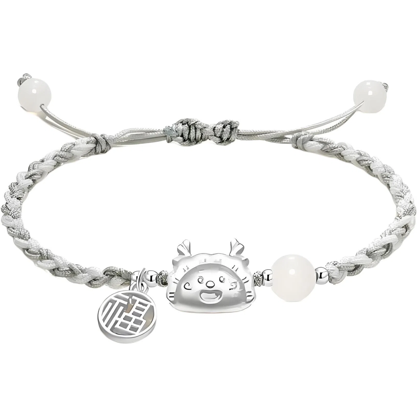 【999银】 絮物 龙饺宝宝简约设计感出游新宠吸睛神器小众甜美国潮新中式轻奢百搭新中式纯手工编织#好运 织物 手绳 男女同款情侣款