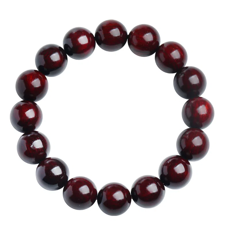 木盛缘 【财运亨通  简约搭配】高油高密老料单圈文玩佛珠#好运 紫檀属 手串 男女同款情侣款