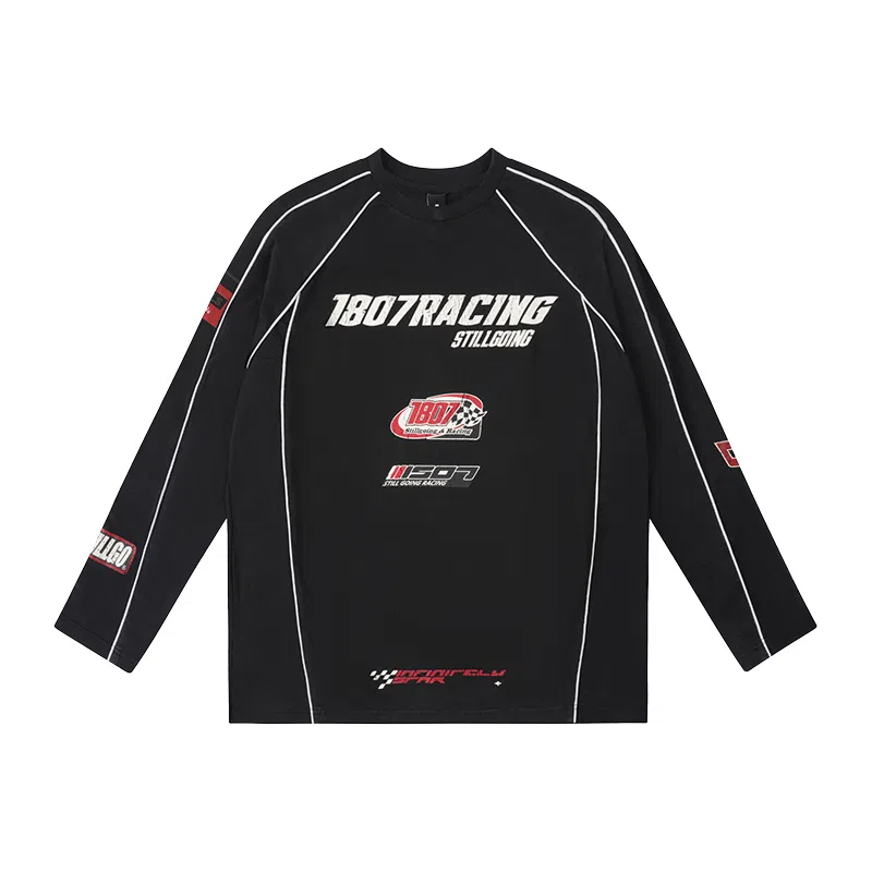 1807 Racing Patchwork Long Sleeve Tee