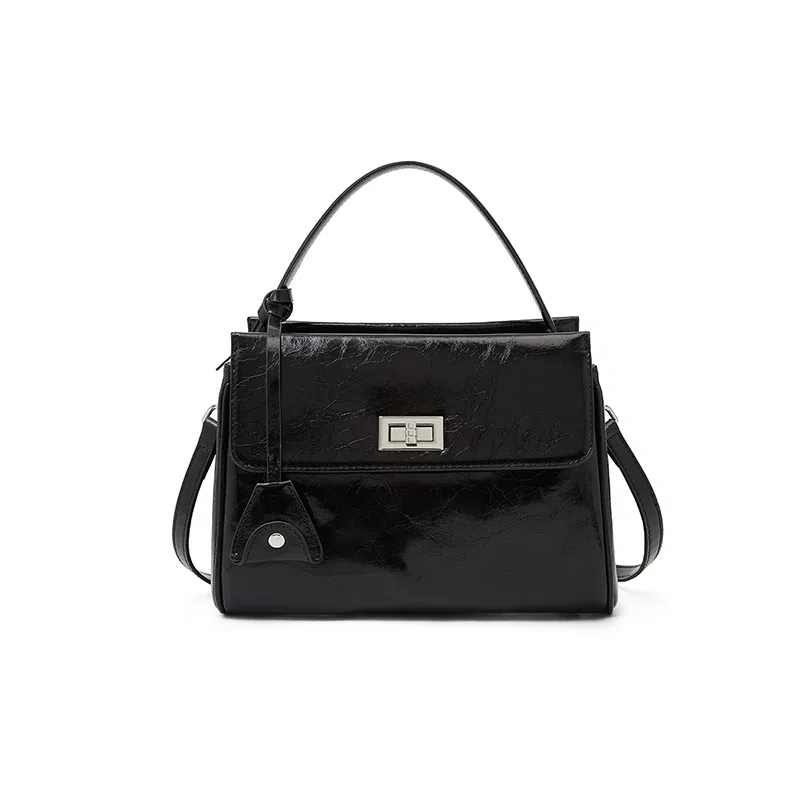 老人头 法式高级质感日常通勤百搭单肩斜挎包 头层牛皮 手提包 常规 女款 多色