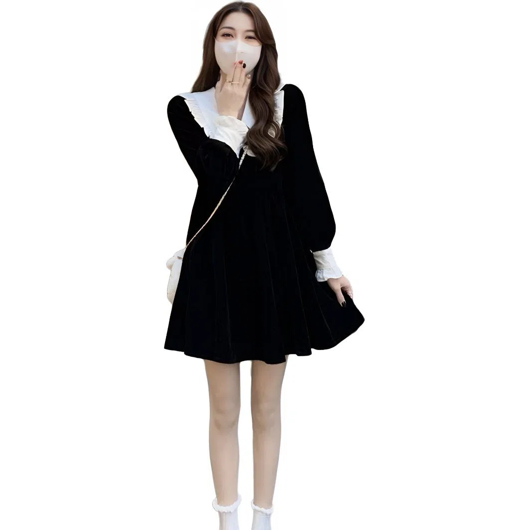 柏黛妃 简约通勤舒适长袖连衣裙 女款