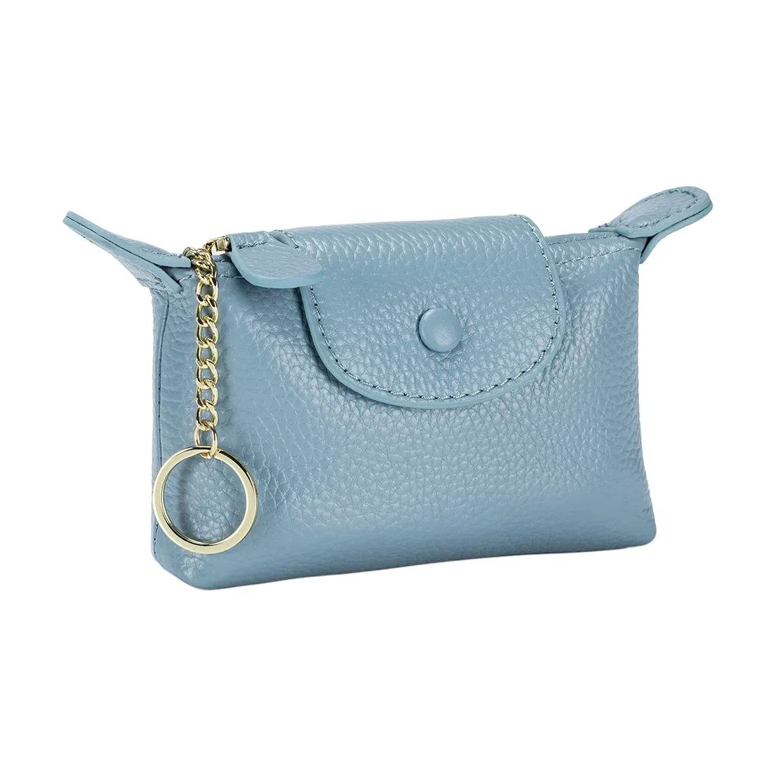 掐尖 纯色小巧精致硬币包 头层牛皮 零钱包 常规 男女同款情侣款 黑色/土黄色/灰白/水蓝/草绿