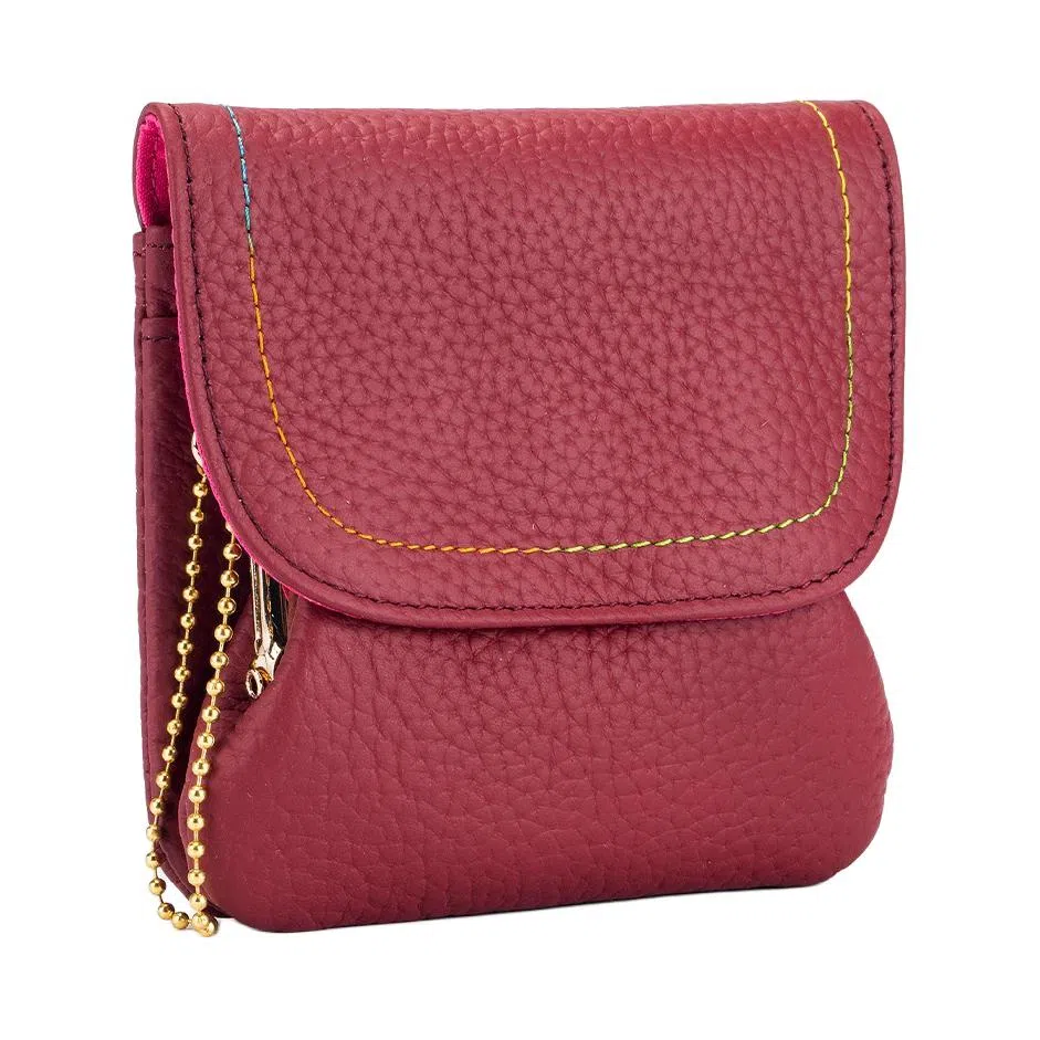 掐尖 真皮时尚简约小钱袋大容量创意硬币卡包夹子收纳包 头层牛皮 零钱包 常规 男女同款情侣款 多色