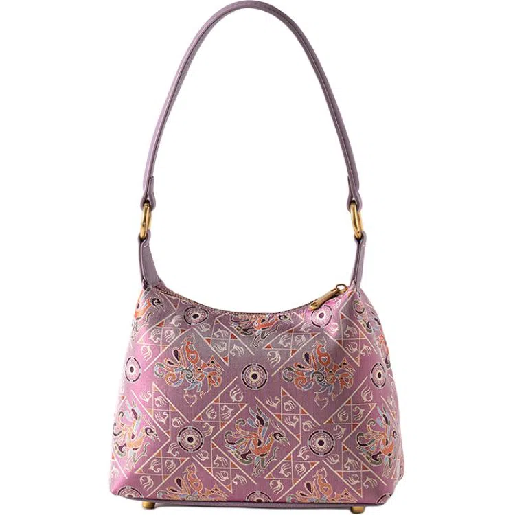 上海故事 新中式国风桑蚕丝妈妈长辈轻奢高级 牛皮 单肩包 常规 女款 多色