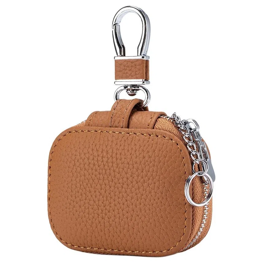 掐尖 真皮精致腰挂通用锁匙袋车锁收纳包 头层牛皮 耳机包 迷你 男女同款情侣款 多色