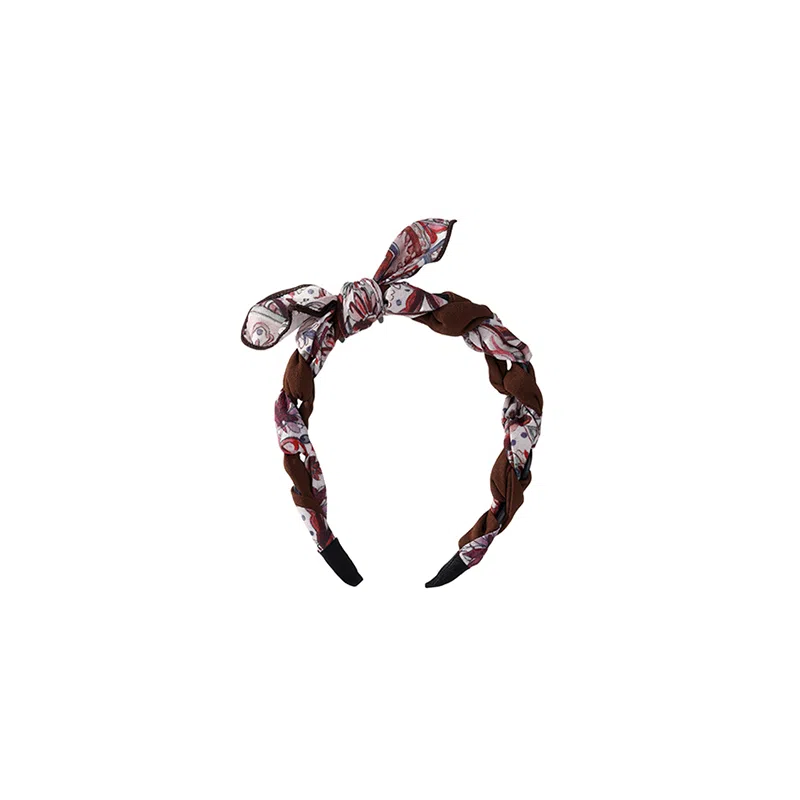 水中玉 可爱兔耳朵蝴蝶结波点带齿防滑头箍高颅顶头饰外出百搭发卡#好运 布艺 发箍 女款