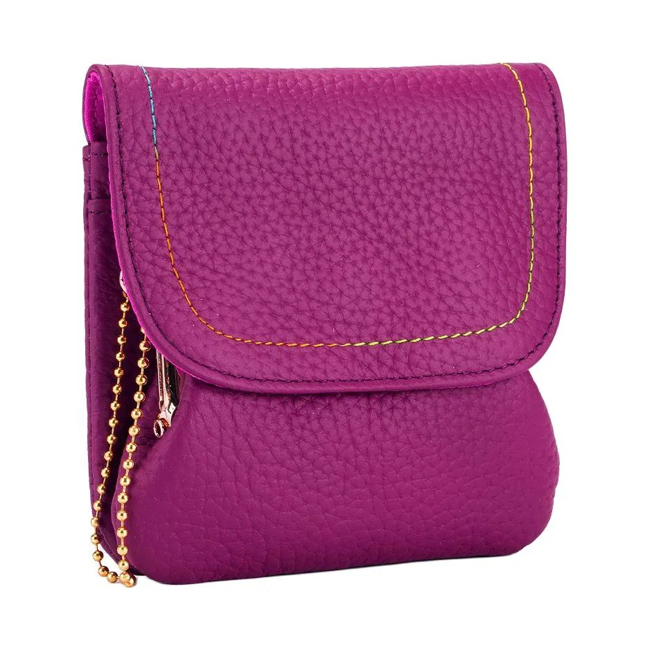 掐尖 真皮时尚简约小钱袋大容量创意硬币卡包夹子收纳包 头层牛皮 零钱包 常规 男女同款情侣款 多色