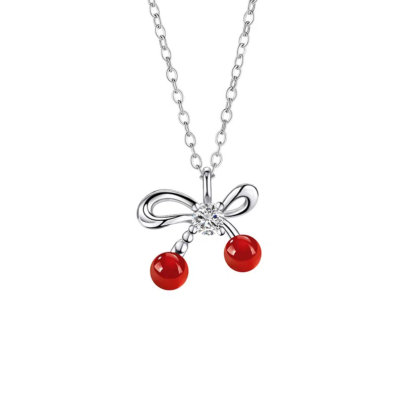 饰之颜 甜美可爱甜美樱桃系列 小清新可爱饰品 气质轻奢时尚高级感 学生时尚可调节 树脂 项链 女款